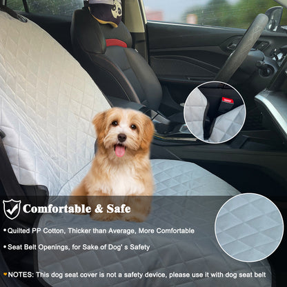 Waterproof and Comfortable Front Dog Seat Cover - Universal Size for Most Cars, SUVs & MPVs, with Anti-Slip Backing and Quilted 600 Denier Oxford Fabric