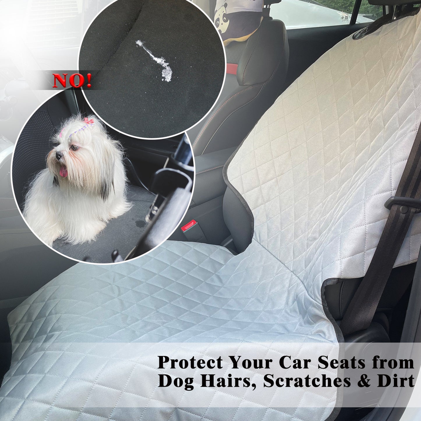 Waterproof and Comfortable Front Dog Seat Cover - Universal Size for Most Cars, SUVs & MPVs, with Anti-Slip Backing and Quilted 600 Denier Oxford Fabric